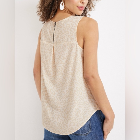NWT Maurices Delton Leopard Zipper Back Tank, Size XS, Casual Summer Date Night - Picture 2 of 7